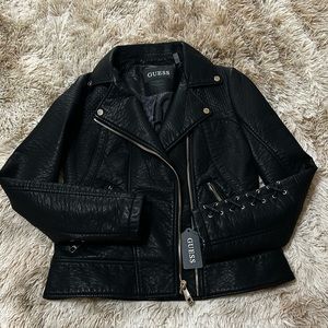 Guess Black Leather Jacket